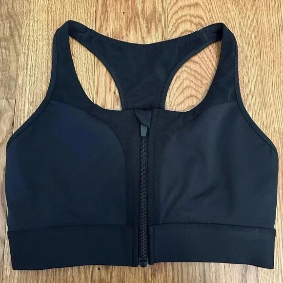 Wandoak Athletic Black Sports Bra Front Zipper M - Picture 2 of 6